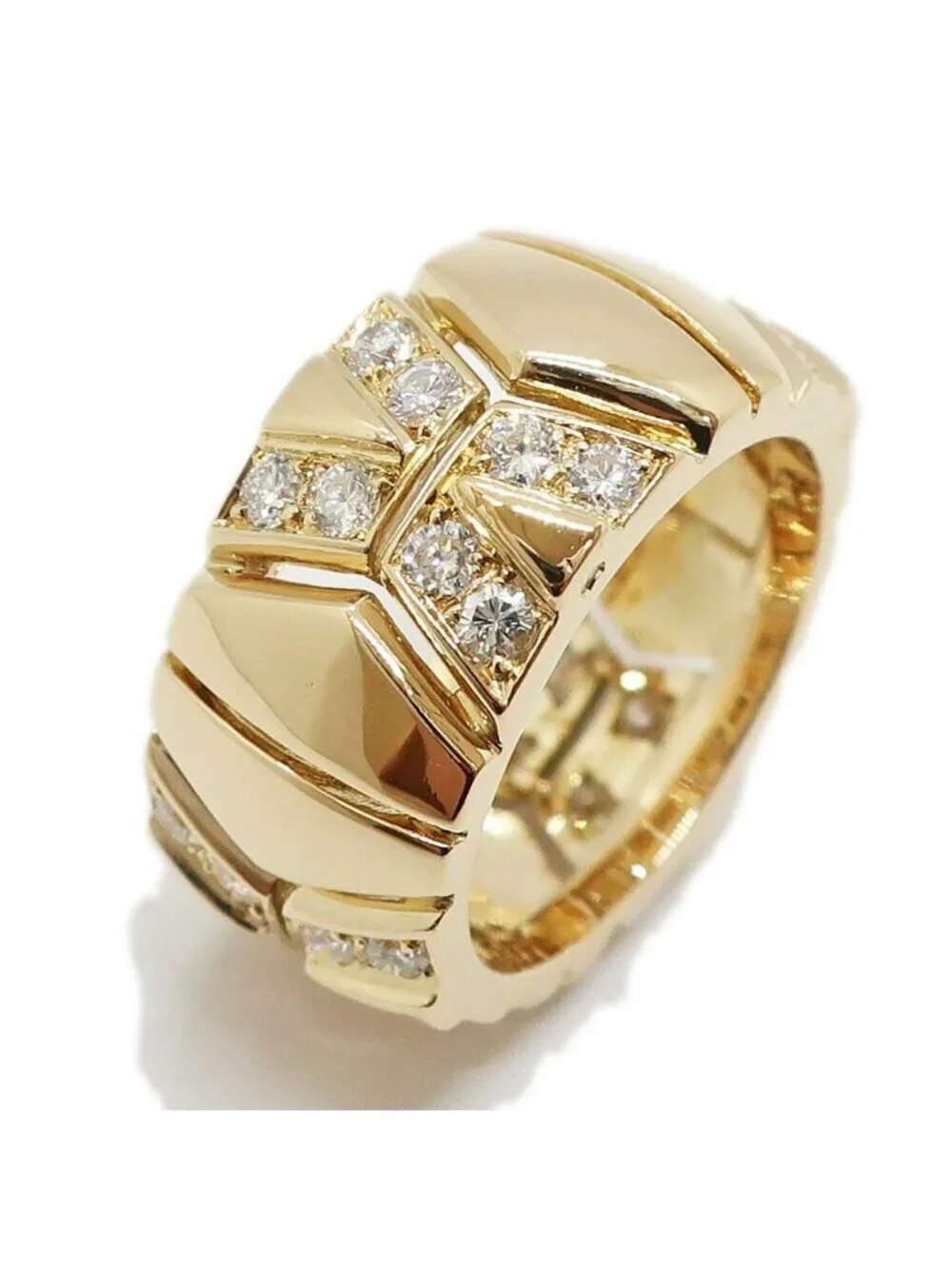 Cartier Ten Rivoli Ring Diamond Yellow Gold 18K 57